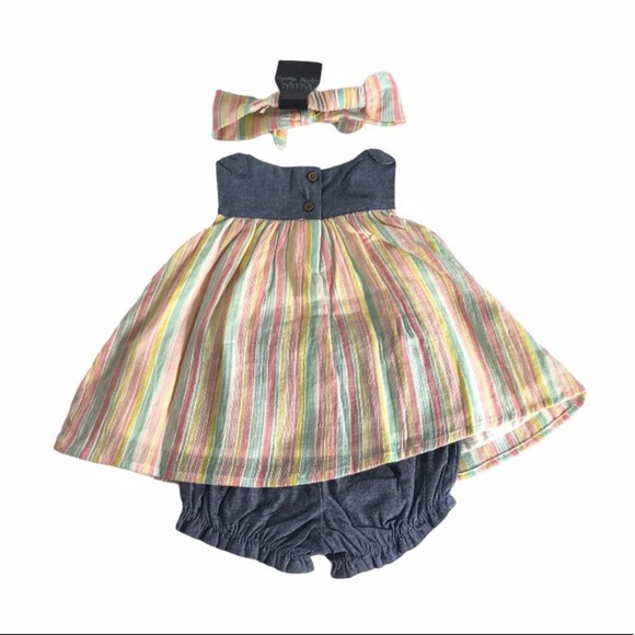 NWT Striped Dress, Blue Shorts & Headband Outfit - Picture 4 of 12